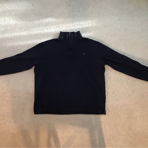 Polo Ralph Lauren Mens XL 1/4 zip sweater Navy EUS - Picture 1 of 7